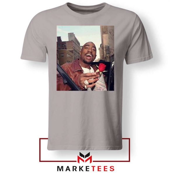 Tupac With a Rose Sport Grey Tee