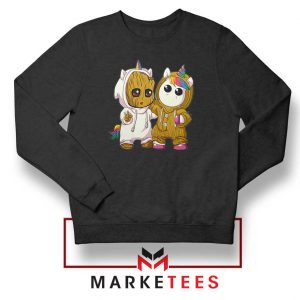 Baby Groot Unicorn Black Sweater