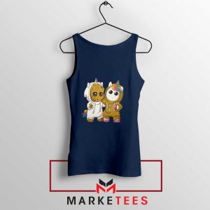 Baby Groot Unicorn Navy Blue Tank Top