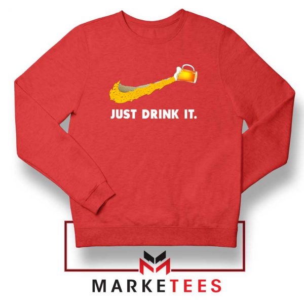 Just Drink It Logo Parody Red Sweater