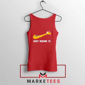 Just Drink It Logo Parody Red Tank Top