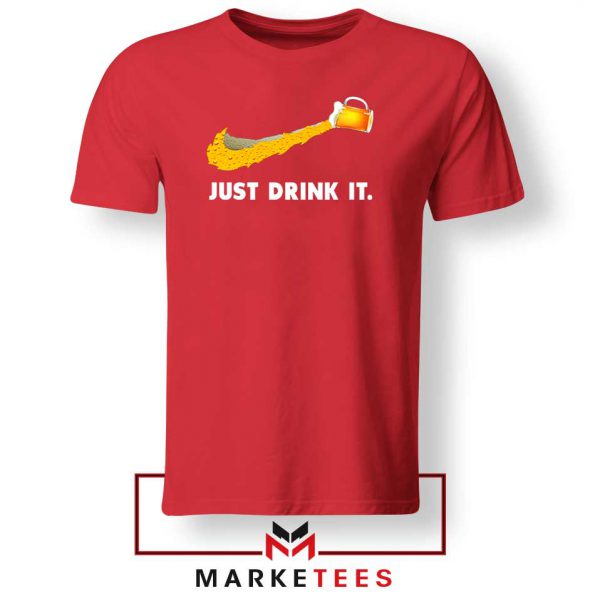 Just Drink It Logo Parody Red Tee