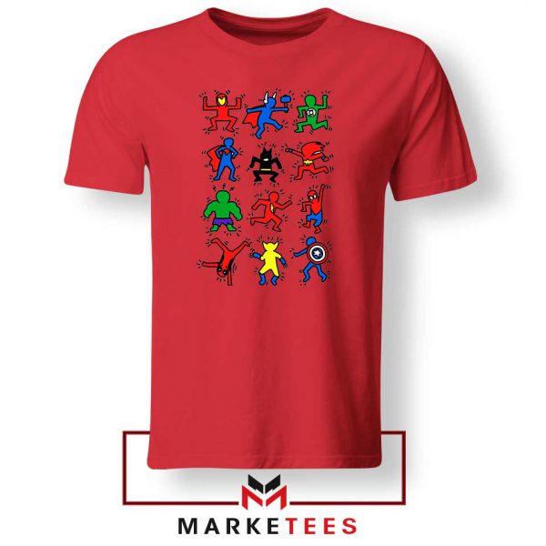 Keith Haring Super Hero Squad Red Tshirt