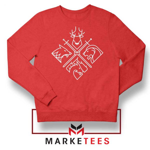Minimal Thrones Character Red Sweater