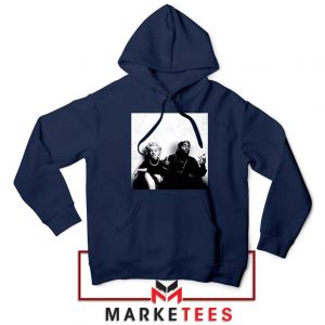 Tupac And Marilyn Monroe Navy Blue Hoodie