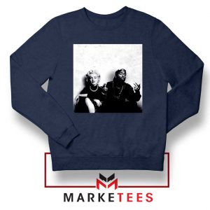Tupac And Marilyn Monroe Navy Blue Sweatshirt