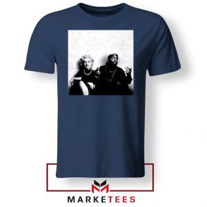 Tupac And Marilyn Monroe Navy Blue Tshirt
