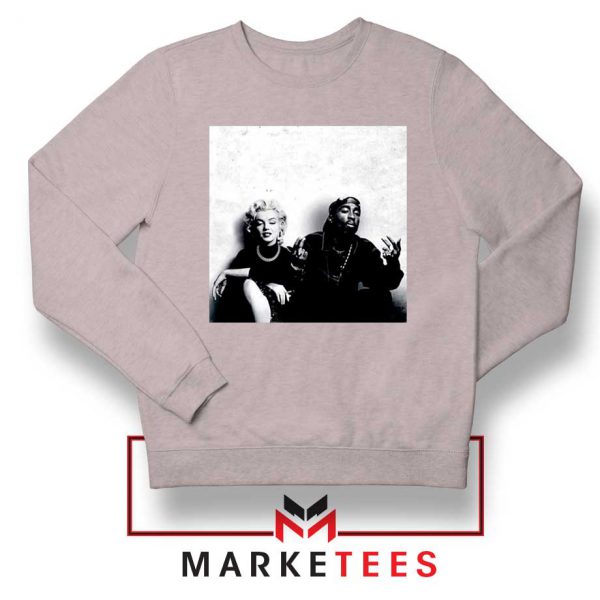 Tupac And Marilyn Monroe SPort Grey Sweatshirt