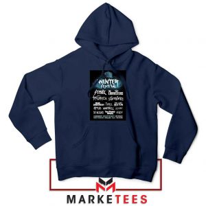 Winter Festival Graphic Navy Blue Hoodie