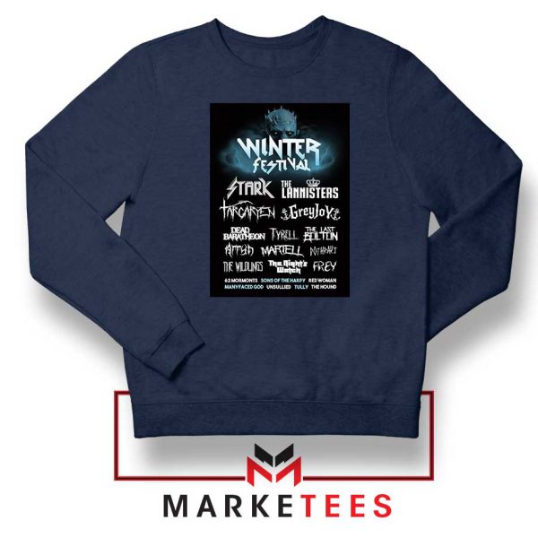 Winter Festival Graphic Navy Blue Sweatshirt