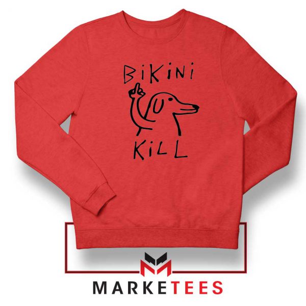 Bikini Kill Dog Finger Red Sweatshirt
