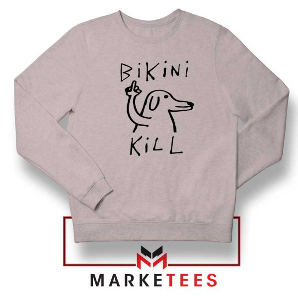 Bikini Kill Dog Finger Sport Grey Sweatshirt