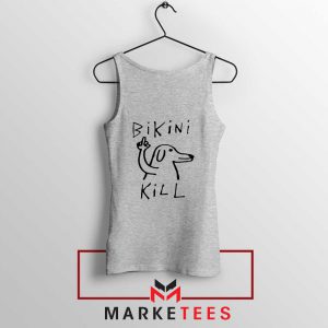 Bikini Kill Dog Finger Sport Grey Tank Top