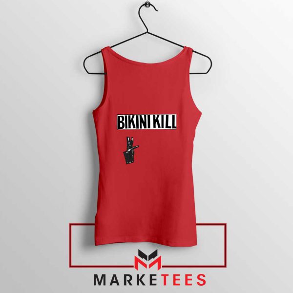 Bikini Kill Rock Finger Red Tank Top