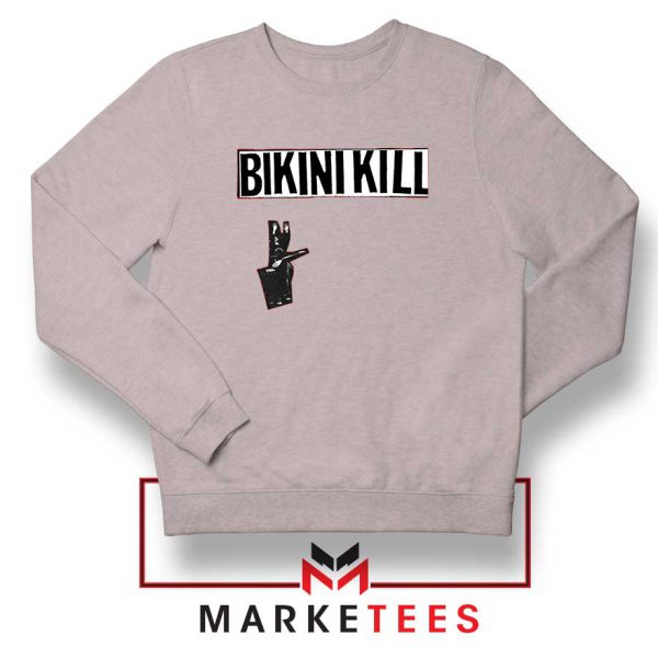 Bikini Kill Rock Finger Sport Grey Sweater