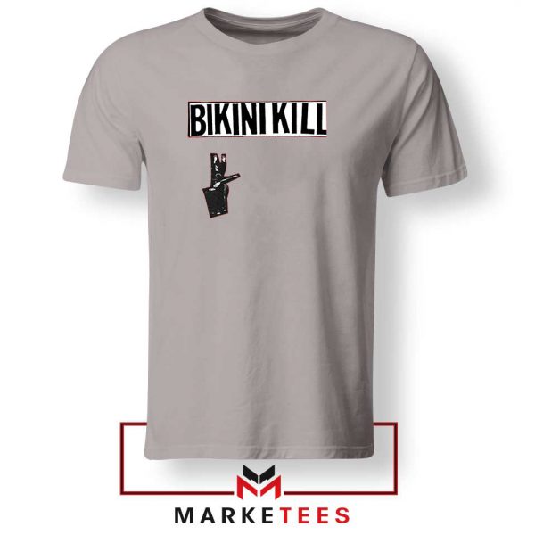 Bikini Kill Rock Finger Sport Grey Tee