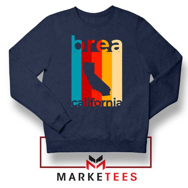 Brea California Retro Navy Blue Sweater