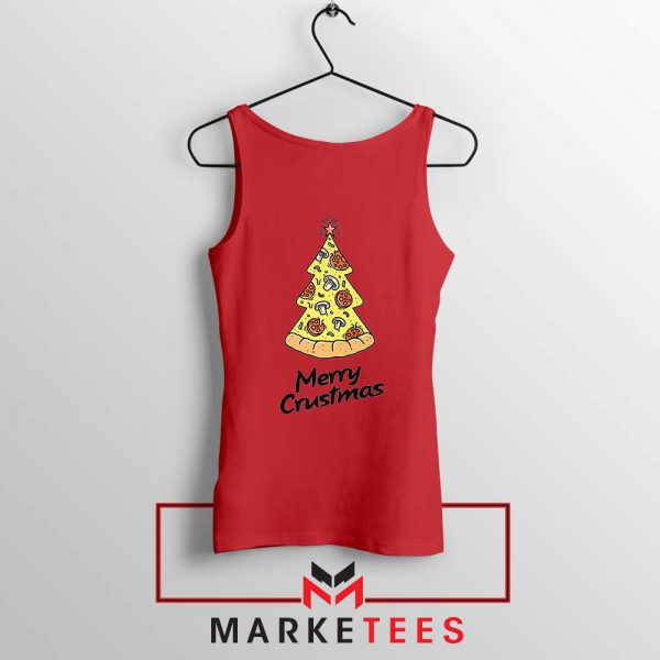 Pizza Food Christmas Red Tank Top