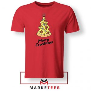 Pizza Food Christmas Red Tee