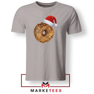 Santa Hat Bagel Christmas Sport Grey Tshirt