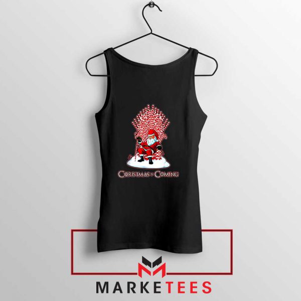 Santa is Coming Throne Black Tank Top