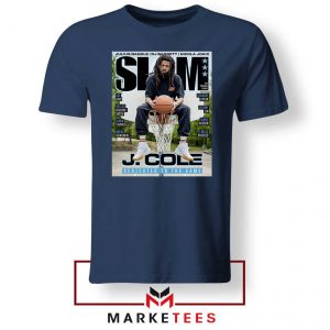 Slam J Cole Rapper Cover Navy Blue Tee