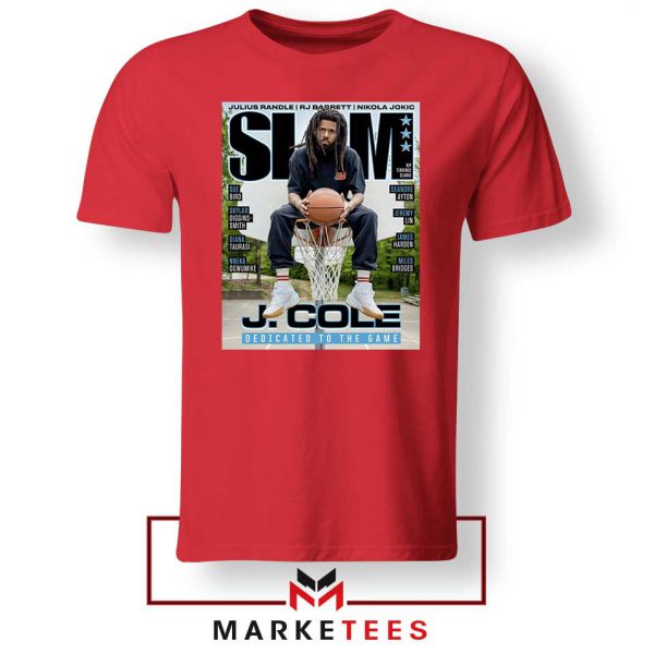 Slam J Cole Rapper Cover Red Tee