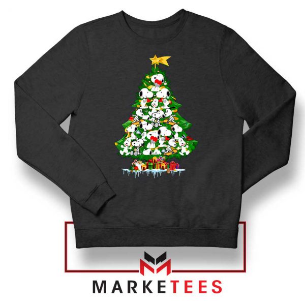 Snoopy Christmas Tree Black Sweater