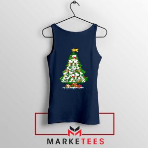 Snoopy Christmas Tree Navy Blue Tank Top