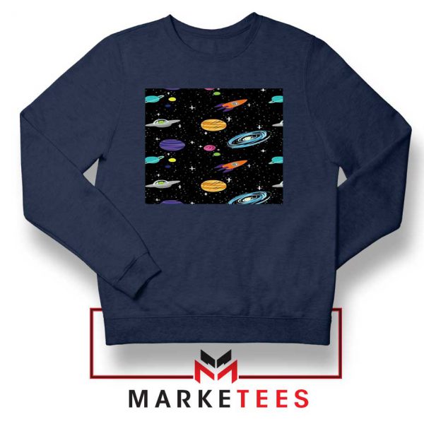 Space Solar System Navy Blue Sweatshirt