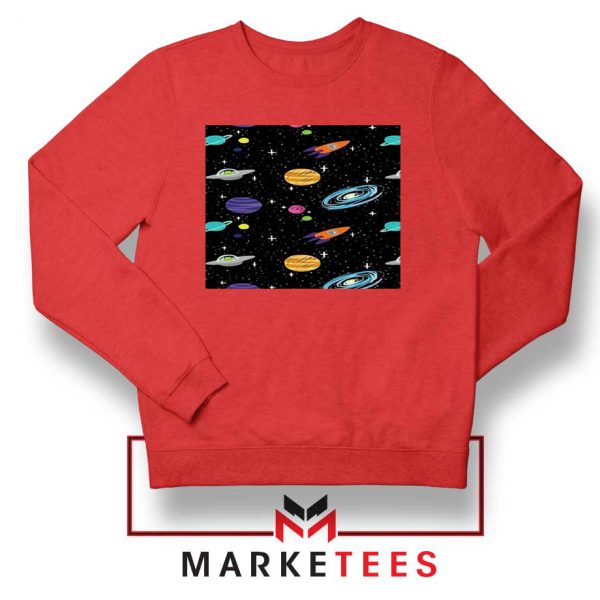 Space Solar System Red Sweatshirt