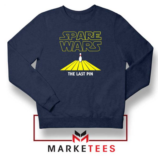 Spare Wars Bowling Parody Navy Blue Sweater