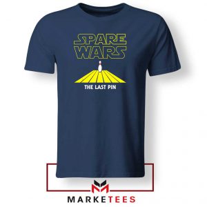 Spare Wars Bowling Parody Navy Blue Tee