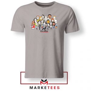 The Office Cartoons Character Grey Tshirt