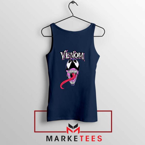 Venom Neon Superhero Navy Blue Tank Top