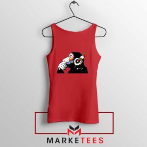 Banksy Monkey DJ Art Red Top