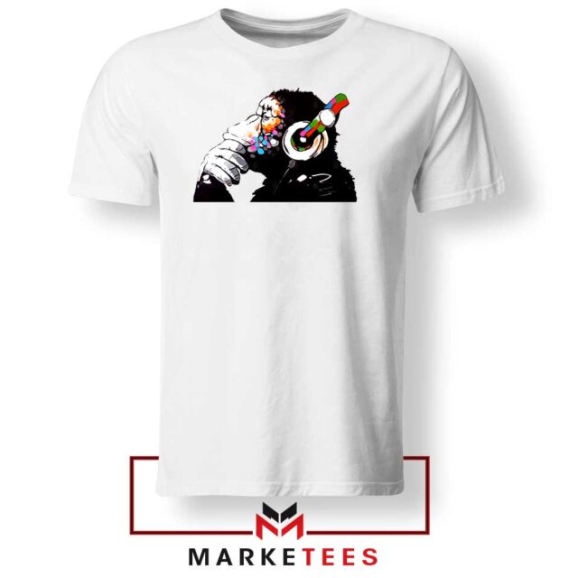 Banksy Monkey DJ Art T-Shirt S–3XL