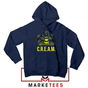 Charlie Brown Rapper Cream Navy Blue Hoodie