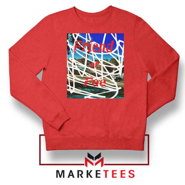 Friend or Foe Graphic Red Sweater