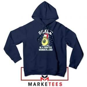 Fruit Guac In a Winter Navy Blue Hoodie