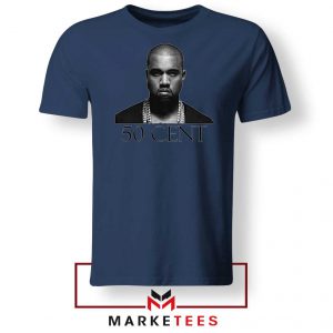 Kanye West 50 Cent Navy Blue Tshirt