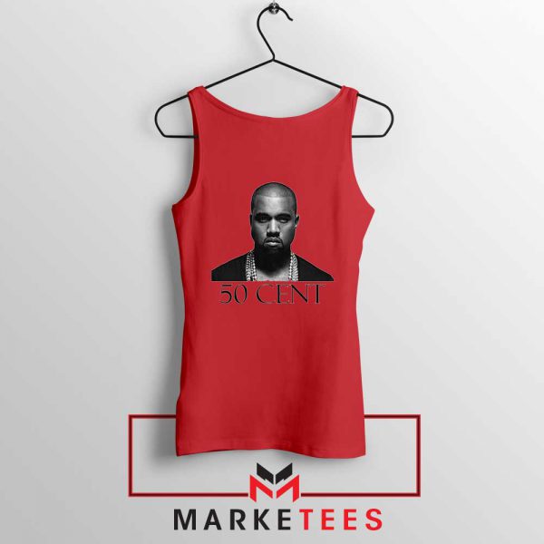 Kanye West 50 Cent Red Top