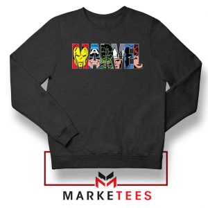 Marvel Comics Characters Black Sweatshirt