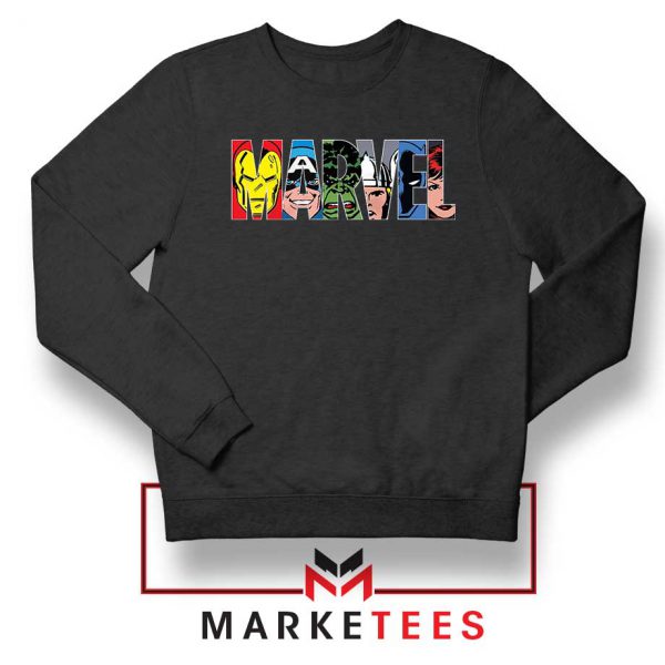 Marvel Comics Characters Black Sweatshirt