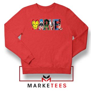 Marvel Comics Characters Red Sweatshirt