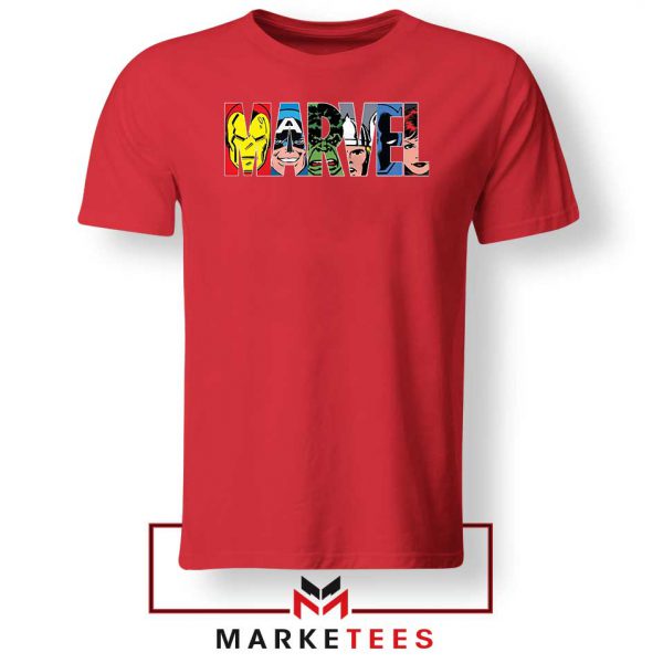 Marvel Comics Characters Red Tshirt