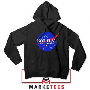 Not Flat We Checked Nasa Black Hoodie