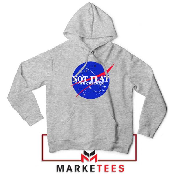 Not Flat We Checked Nasa Sport Grey Hoodie