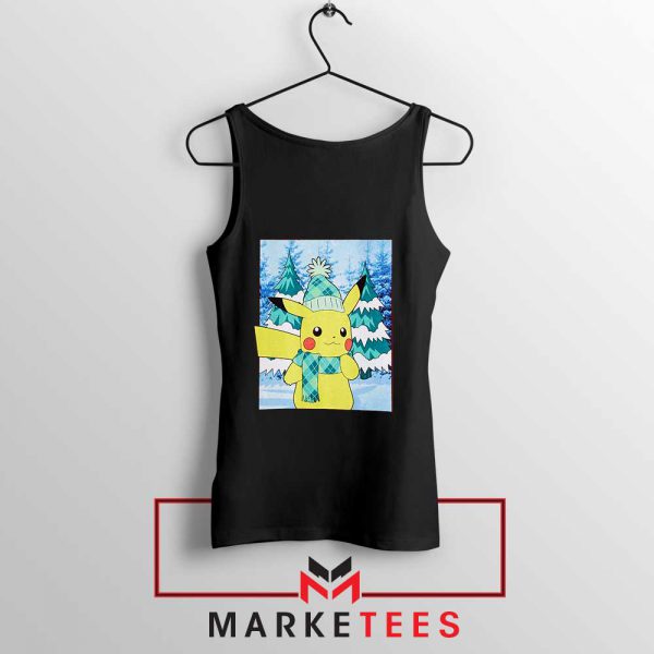 Pikachu Holiday Snowball Black Tank Top