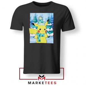 Pikachu Holiday Snowball Black Tshirt